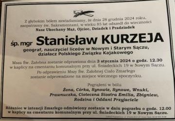 Żegnamy Stanisława Kurzeję